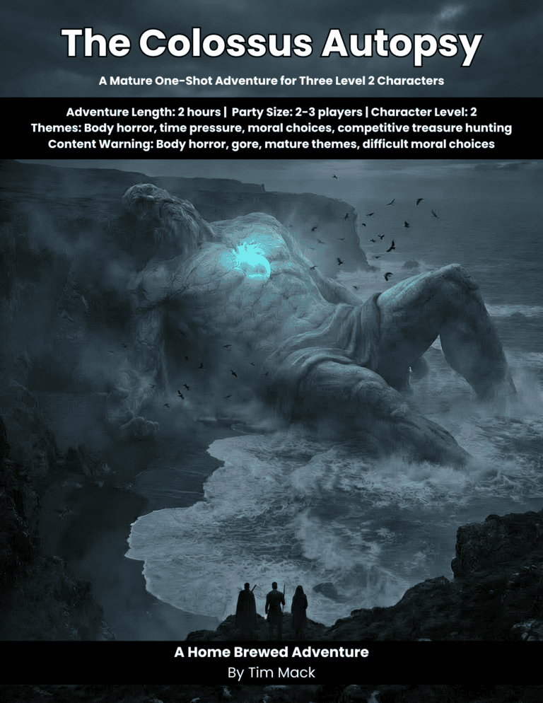 A monstrous sea creature with glowing blue eye looming over explorers on the coast in a dark ocean scene.