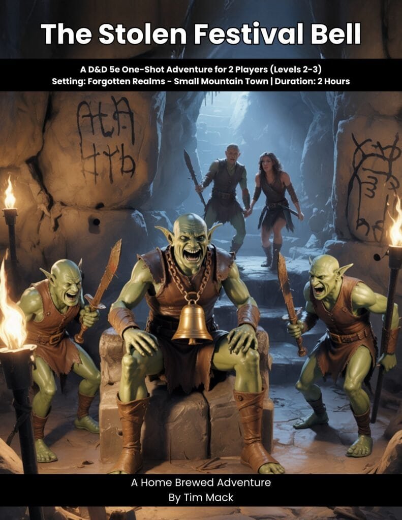 Vibrant fantasy themed scene with goblins and adventurers in a mysterious cave setting.