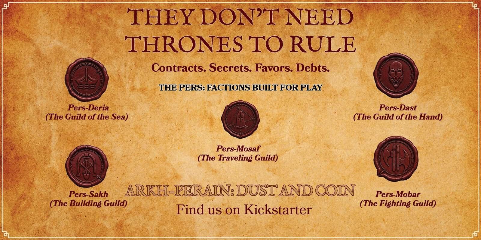 The Pers guild factions of Arkh-Perain: Dust and Coin