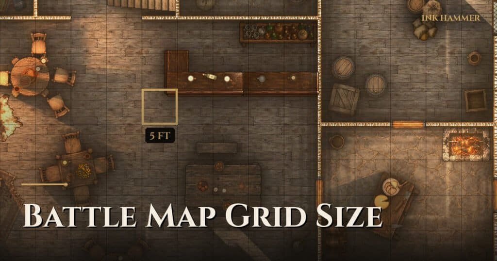 Battle map grid size and scale