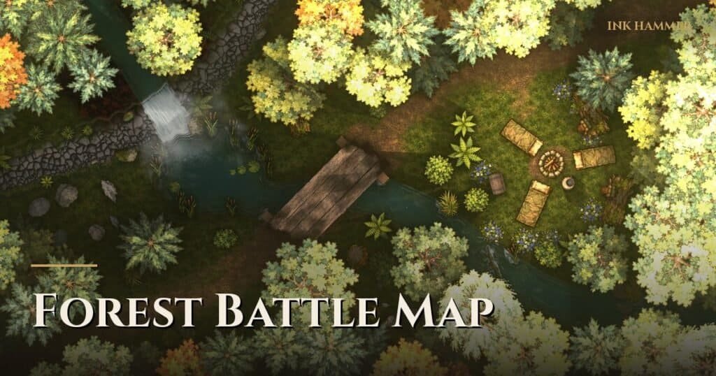 Forest battle map for D&D